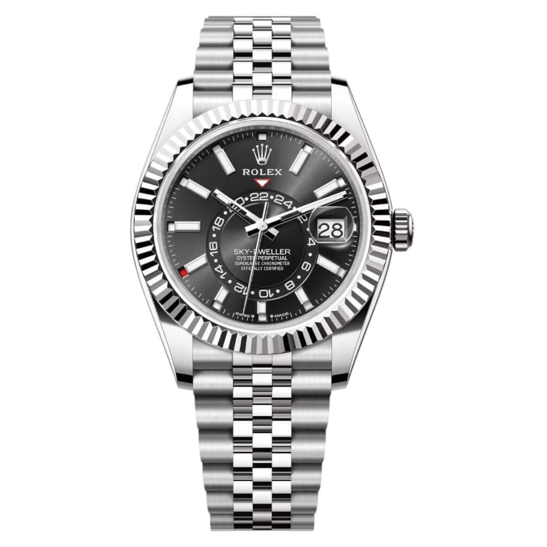 Rolex Sky-Dweller Black Dial 43 mm Metal Bracelet Men's Watch (Ref. 014)