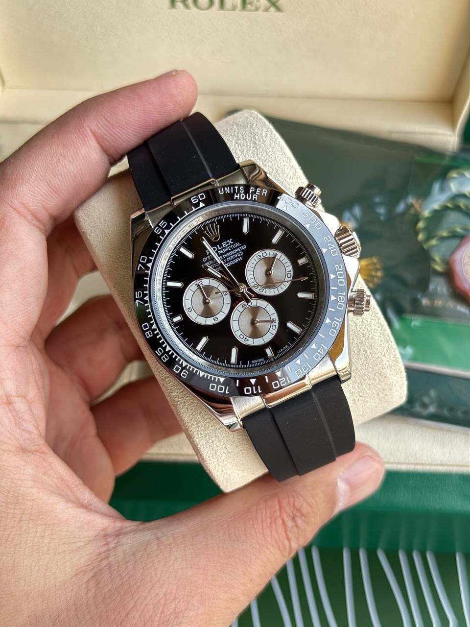 Rolex Daytona Rubber Black Dial Men's Watch