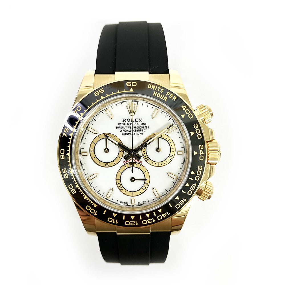 Rolex Daytona White Dial Rubber Strap Men's Watch