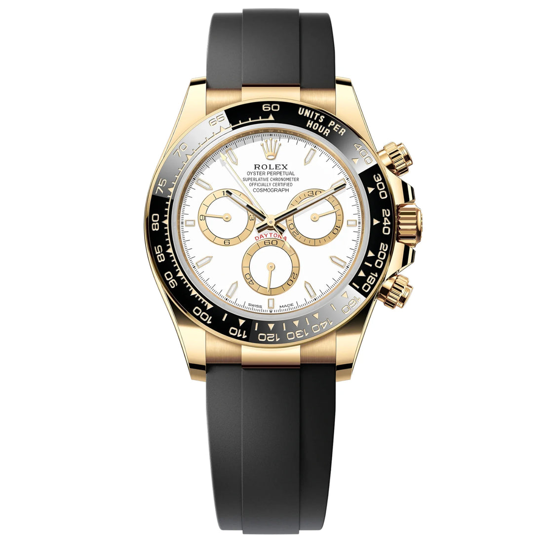 Rolex Daytona White Dial Rubber Strap Men's Watch