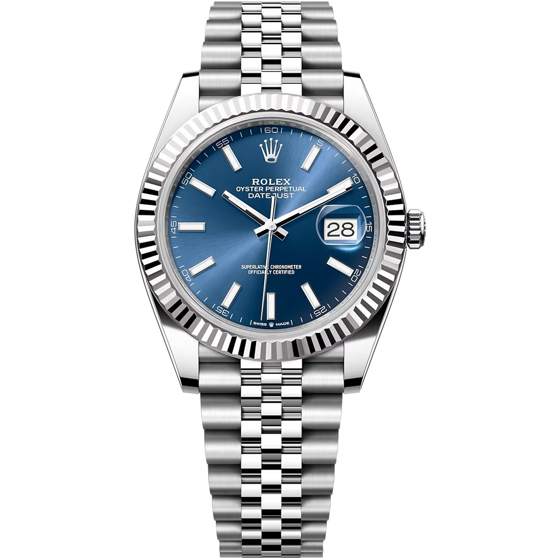 Rolex Datejust Blue Dial 41 mm Metal Bracelet Men's Watch
