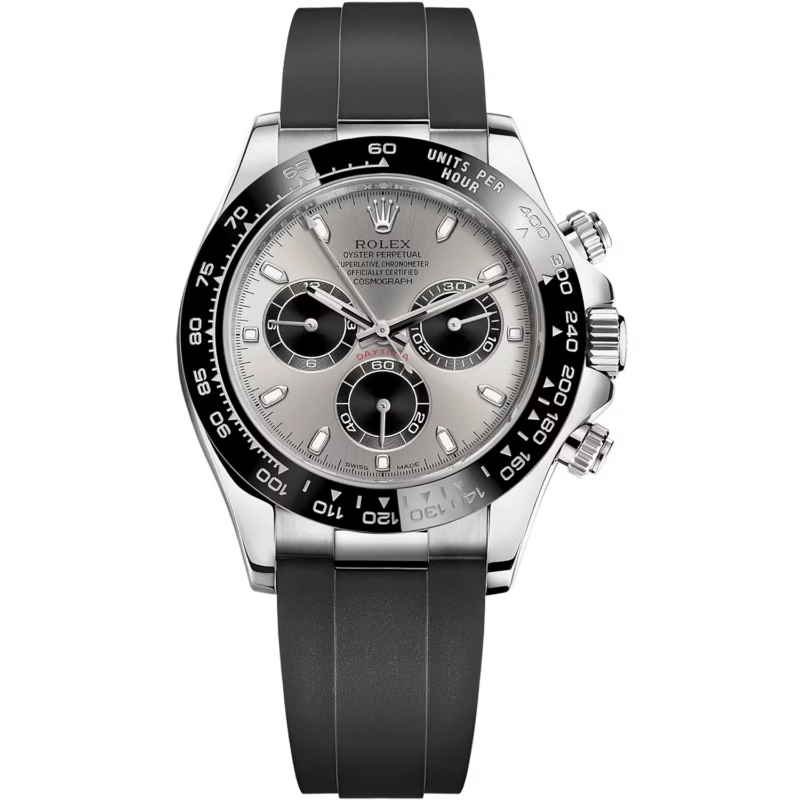 Rolex Daytona Rubber Silver Dial Men's Watch