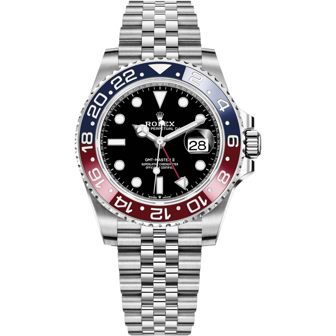 Rolex GMT-Master II Black Dial Metal Bracelet Men's Watch (Ref. 021)