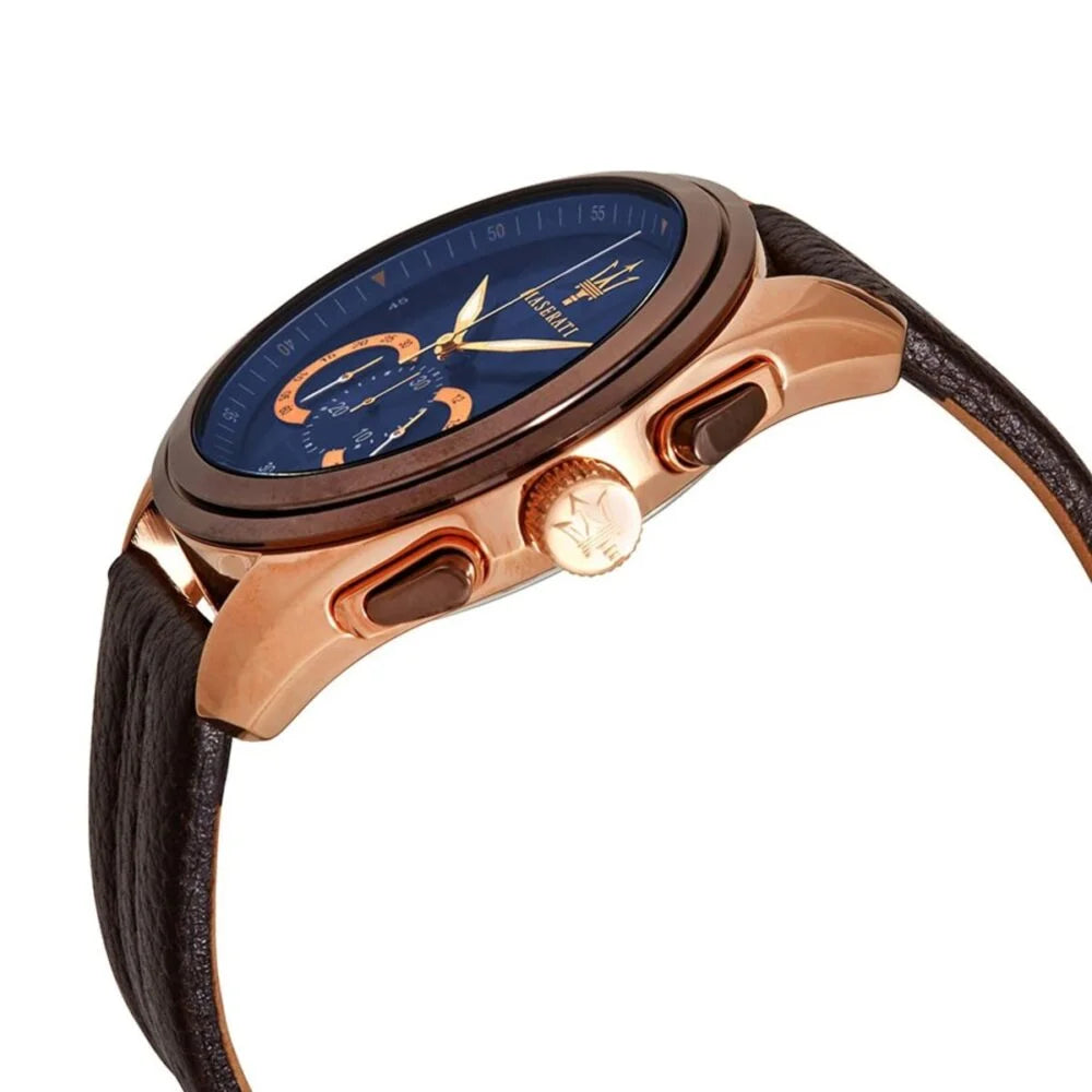 Maserati Black Dial 45 mm Leather Strap Men's Watch R8871612024