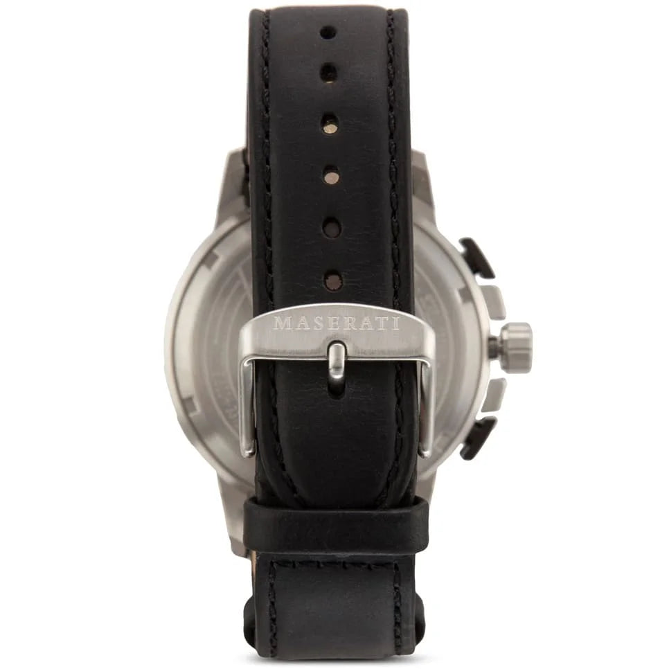 Maserati Black Dial 45 mm Leather Strap Men's Watch R8871619004
