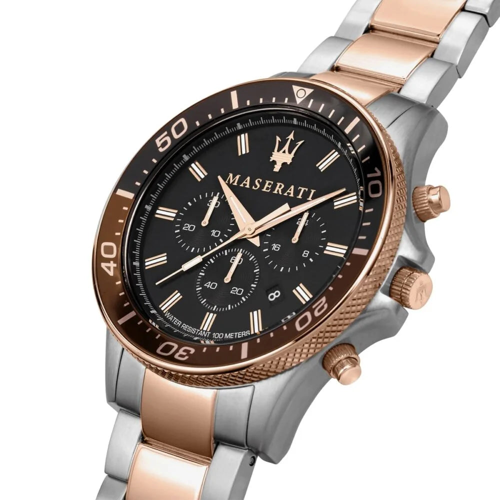 Maserati Black Dial 44 mm Metal Bracelet Men's Watch R8873640009