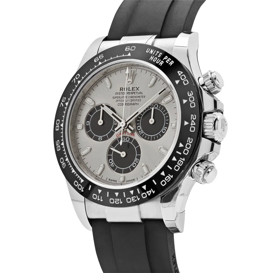 Rolex Daytona Rubber Silver Dial Men's Watch