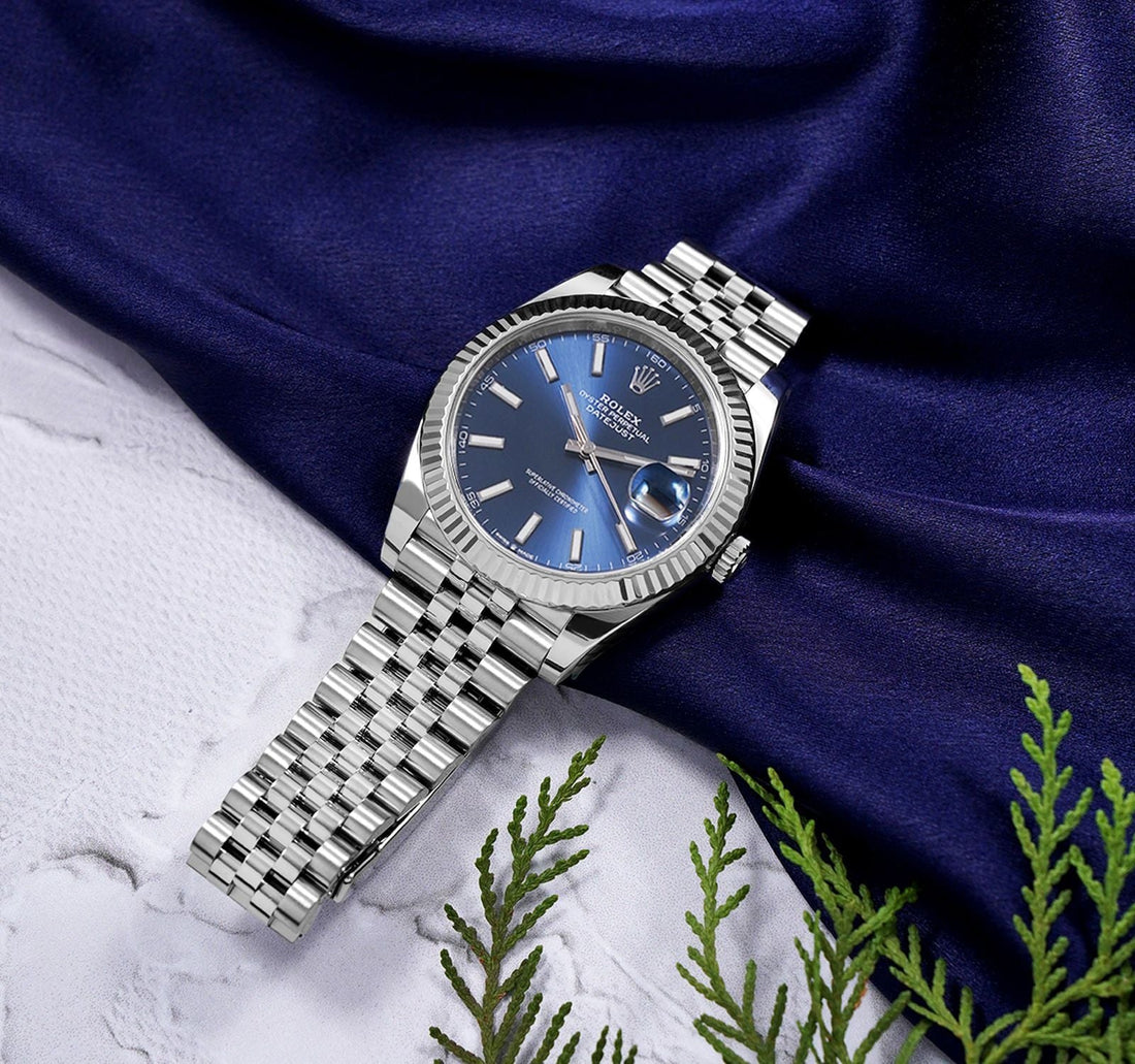 Rolex Datejust Blue Dial 41 mm Metal Bracelet Men's Watch