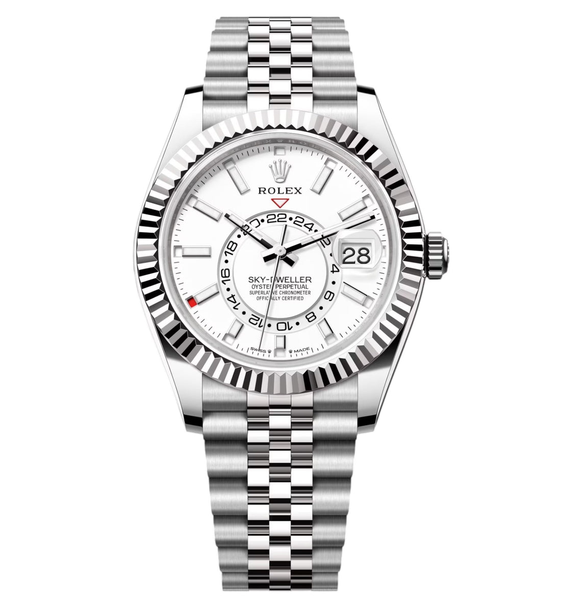 Rolex Sky-Dweller White Dial 43 mm Metal Bracelet Men's Watch (Ref. 015)